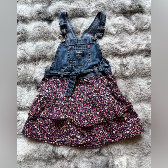 OshKosh B'gosh Blue and Pink Overalls - Picture 1 of 4